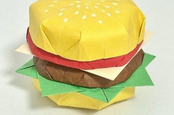 Hướng dẫn 18 bước gấp bánh hamburger bằng giấy đơn giản