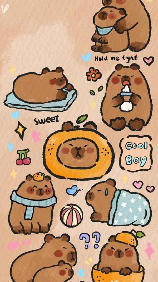 Hình nền Capybara cute cực dễ thương 12