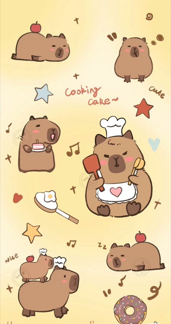 Hình nền Capybara cute cực dễ thương 17